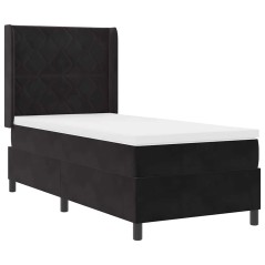 Letto Box Spring vidaXL con Materasso Nero 100x200 cm in Velluto