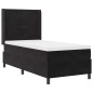 Letto Box Spring vidaXL con Materasso Nero 100x200 cm in Velluto