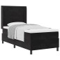 Letto Box Spring vidaXL con Materasso Nero 100x200 cm in Velluto