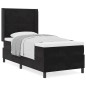 Letto Box Spring vidaXL con Materasso Nero 100x200 cm in Velluto