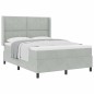 vidaXL Letto Box Spring con Materasso Grigio Chiaro 140x200 cm Velluto