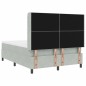 vidaXL Letto Box Spring con Materasso Grigio Chiaro 140x200 cm Velluto