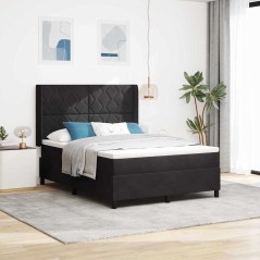 vidaXL Letto Box Spring con Materasso Nero 140x200 cm Velluto