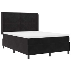 vidaXL Letto Box Spring con Materasso Nero 140x200 cm Velluto