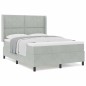 vidaXL Letto Box Spring con Materasso Grigio Chiaro 160x200 cm Velluto vidaXL Letto Box Spring con Materasso Grigio Chiaro 160x200 cm Velluto