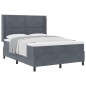Letto Box Spring vidaXL con Materasso Grigio Scuro 160x200 cm in Velluto Letto Box Spring vidaXL con Materasso Grigio Scuro 160x200 cm in Velluto