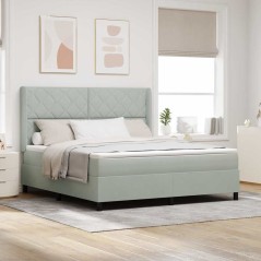 vidaXL Letto con Rete a Molle Grigio Chiaro 180x200 cm Velluto