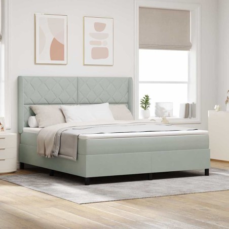 vidaXL Letto con Rete a Molle Grigio Chiaro 180x200 cm Velluto