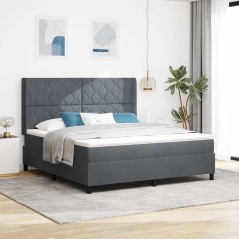 vidaXL Letto Box Spring con Materasso Grigio Scuro 180x200 cm in Velluto