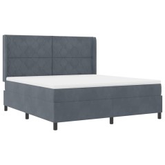 vidaXL Letto Box Spring con Materasso Grigio Scuro 180x200 cm in Velluto