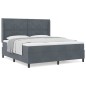 vidaXL Letto Box Spring con Materasso Grigio Scuro 180x200 cm in Velluto vidaXL Letto Box Spring con Materasso Grigio Scuro 180x200 cm in Velluto