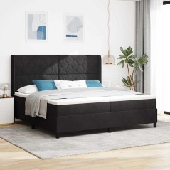 vidaXL Letto a Molle con Materasso Nero 200x200 cm Velluto