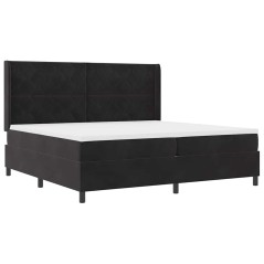 vidaXL Letto a Molle con Materasso Nero 200x200 cm Velluto