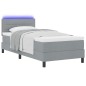 vidaXL Letto a rete con materasso e luce LED grigia 80x200 cm in tessuto vidaXL Letto a rete con materasso e luce LED grigia 80x200 cm in tessuto