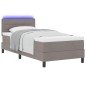 vidaXL Letto Box Spring con Materasso & LED Taupe 80x200 cm Tessuto