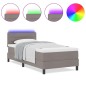 vidaXL Letto Box Spring con Materasso & LED Taupe 80x200 cm Tessuto