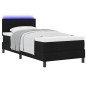 vidaXL Letto Box Spring con Materasso e LED Nero 90x190 cm Tessuto vidaXL Letto Box Spring con Materasso e LED Nero 90x190 cm Tessuto