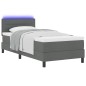 vidaXL Letto a Molle con Materasso e LED Grigio Scuro 90x200 cm Tessuto