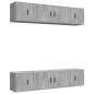 Set di Mobili Porta TV 6 pz Grigio Cemento in Legno Multistrato