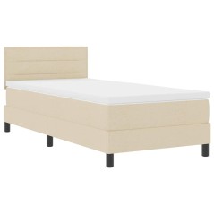 vidaXL letto box spring con materasso e LED crema 100x200 cm in tessuto
