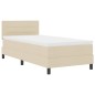 vidaXL letto box spring con materasso e LED crema 100x200 cm in tessuto