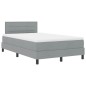 vidaXL Letto Box Spring con Materasso & Luce LED Grigio 120x190 cm Tessuto