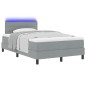 vidaXL Letto Box Spring con Materasso & Luce LED Grigio 120x190 cm Tessuto