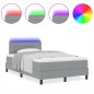 vidaXL Letto Box Spring con Materasso & Luce LED Grigio 120x190 cm Tessuto
