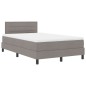 vidaXL Letto con rete a molle con materasso e LED taupe 120x190 cm tessuto