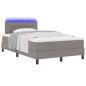 vidaXL Letto con rete a molle con materasso e LED taupe 120x190 cm tessuto