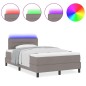 vidaXL Letto con rete a molle con materasso e LED taupe 120x190 cm tessuto
