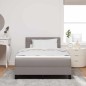 vidaXL Letto con rete a molle con materasso e LED taupe 120x190 cm tessuto