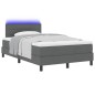 vidaXL Letto a molle con materasso e LED grigio scuro 120x200 cm tessuto