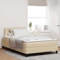 vidaXL Letto con Box Spring e Materasso & LED Crema 120x200 cm Tessuto