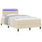 vidaXL Letto con Box Spring e Materasso & LED Crema 120x200 cm Tessuto
