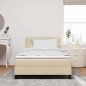 vidaXL Letto con Box Spring e Materasso & LED Crema 120x200 cm Tessuto