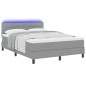vidaXL Letto Box Spring con Materasso e Luce LED Grigio Chiaro 160x200 cm Tessuto