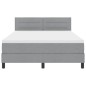 vidaXL Letto Box Spring con Materasso e Luce LED Grigio Chiaro 160x200 cm Tessuto