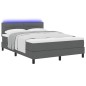 vidaXL Letto Box Spring con Materasso e LED Grigio Scuro 160x200 cm Tessuto