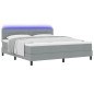 vidaXL Letto a baldacchino con materasso & LED Grigio chiaro 180x200 cm Tessuto vidaXL Letto a baldacchino con materasso & LED Grigio chiaro 180x200 cm Tessuto