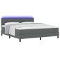 vidaXL Letto a Molle con Materasso & LED Grigio Scuro 180x200 cm Tessuto vidaXL Letto a Molle con Materasso & LED Grigio Scuro 180x200 cm Tessuto