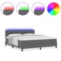 vidaXL Letto a Molle con Materasso & LED Grigio Scuro 180x200 cm Tessuto vidaXL Letto a Molle con Materasso & LED Grigio Scuro 180x200 cm Tessuto