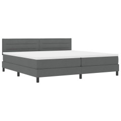 vidaXL Letto Box Spring con Materasso e LED Grigio Scuro 200x200 cm Tessuto
