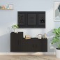 Set Mobili Porta TV 2 pz Nero in Legno Multistrato Set Mobili Porta TV 2 pz Nero in Legno Multistrato