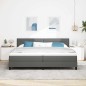 vidaXL Letto Box Spring con Materasso e LED Grigio Scuro 200x200 cm Tessuto