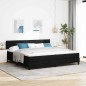 vidaXL Letto con Box Spring e Materasso & LED Nero 200x200 cm Tessuto