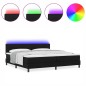 vidaXL Letto con Box Spring e Materasso & LED Nero 200x200 cm Tessuto