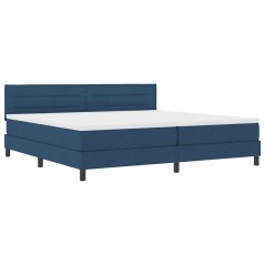 vidaXL Letto Box Spring con Materasso e LED Blu 200x200 cm Tessuto