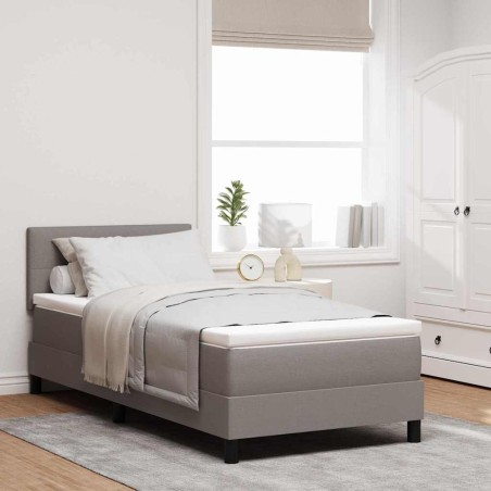 vidaXL Letto Box Spring di con materasso & LED Taupe 80x200 cm Tessuto