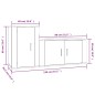Set Mobili Porta TV 2 pz Nero in Legno Multistrato Set Mobili Porta TV 2 pz Nero in Legno Multistrato
